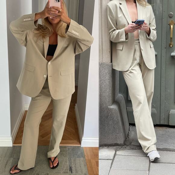 DJERF AVENUE First Choice Pants in Greige Size M - Picture 2 of 15